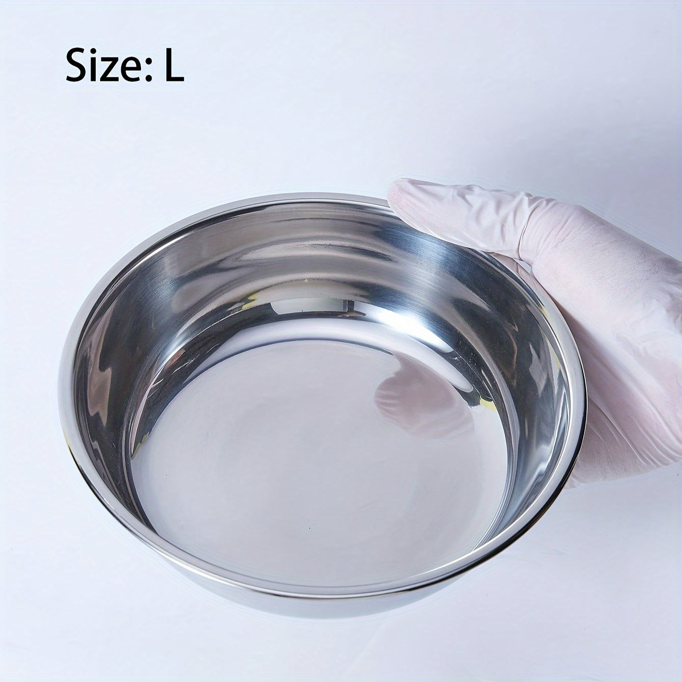 1 piece Stainless Steel Round Slanted Bowl for Pets