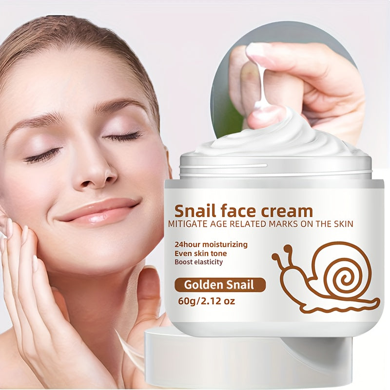 ZERELLE Snail Face Cream 60g - Hypoallergenic, Moisturizing cream for all skin types, with Hyaluronic Acid, Retinol, Vitamin C & E, Glycerin - Youthful skin care, Non-Sticky, 24-Hour