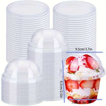 40 Crystal Clear Plastic Cups, perfect for desserts, parfaits, ice cream, cupcakes, parties, and gatherings. Durable PET material.