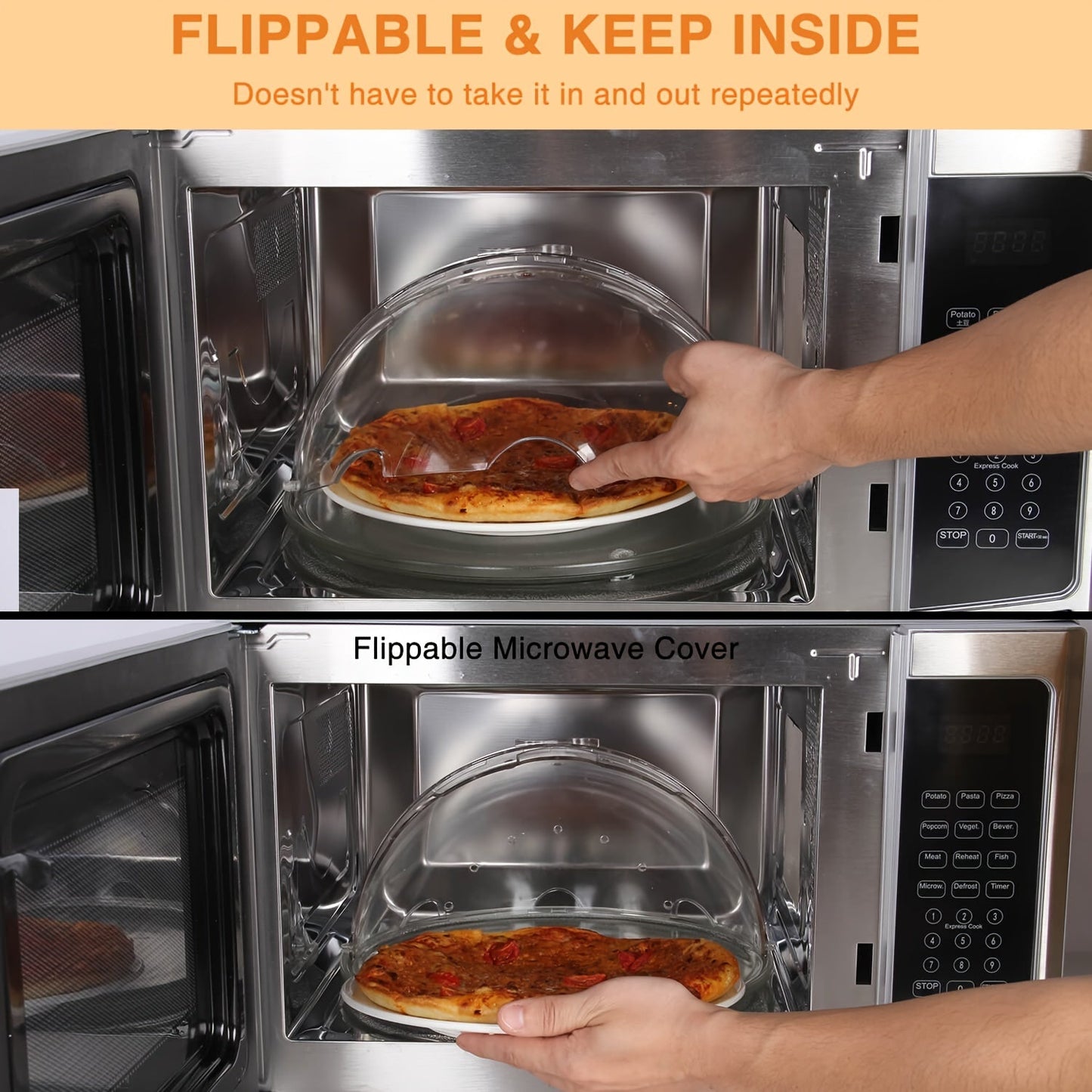 Microwave Plate Cover - Clear, Heat-Resistant Lid for Splatter Guard, Reusable Airtight Cover for Food - Kitchen Supplies