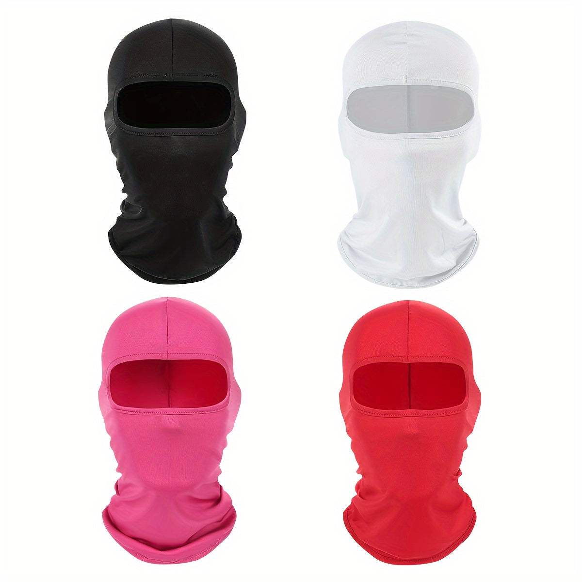 Lightweight Balaclava Face Mask - Set of 4 for UV Protection, Sun Hood, Full Face Covering for Motorcycle Riding, Running, Climbing