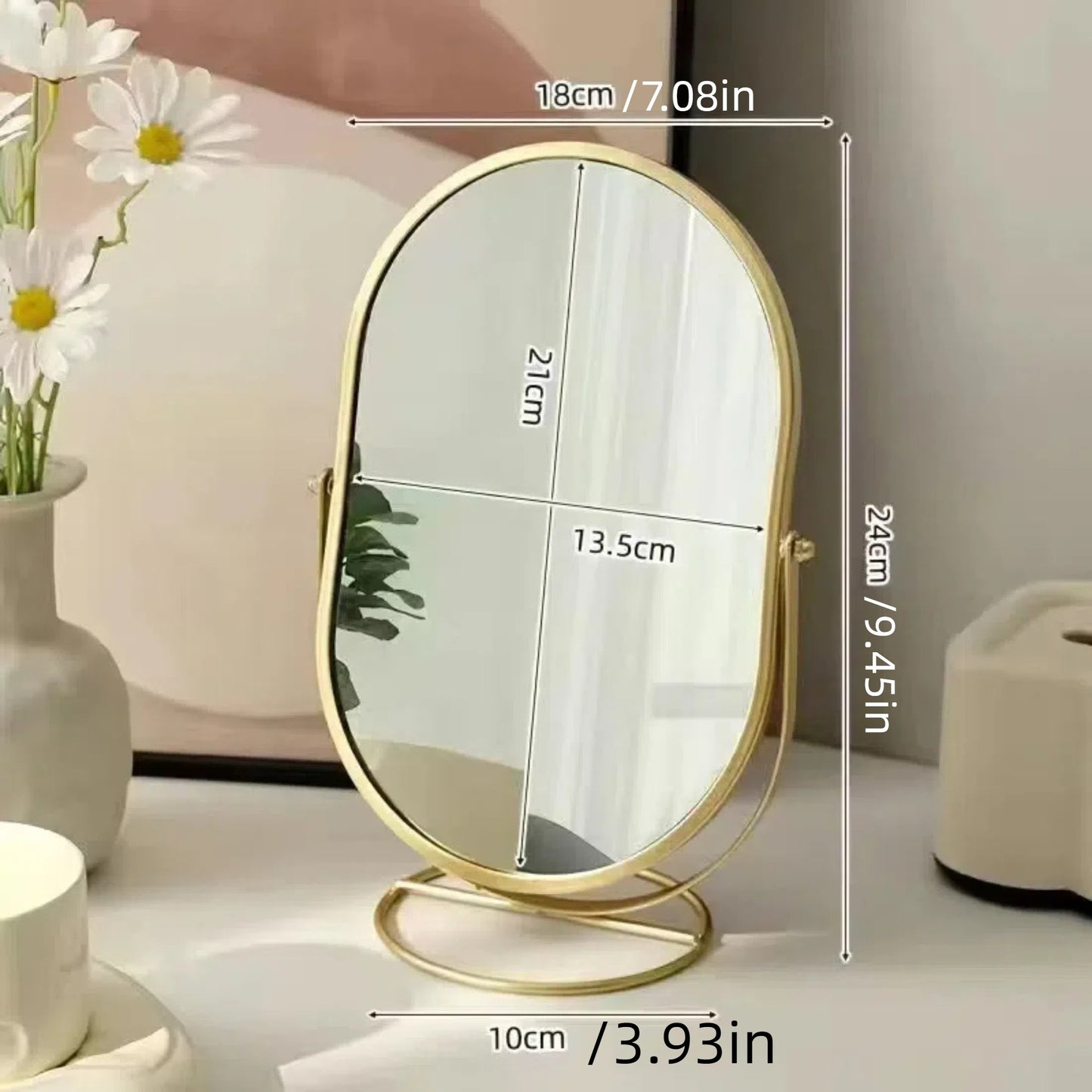 360 Oval Vanity Mirror for Bedroom Desktop or Office