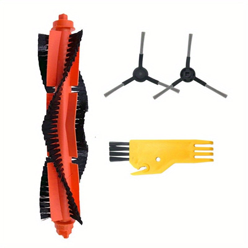 Vacuum Cleaner Accessories Kit Set of 4 - Includes Main & Side Brushes Compatible with Xiaomi Mijia STYJ02YM, Conga 3490, Viomi V2 PRO, V-RVCLM21B - Made of Long-lasting Plastic for Floor Cleaning.