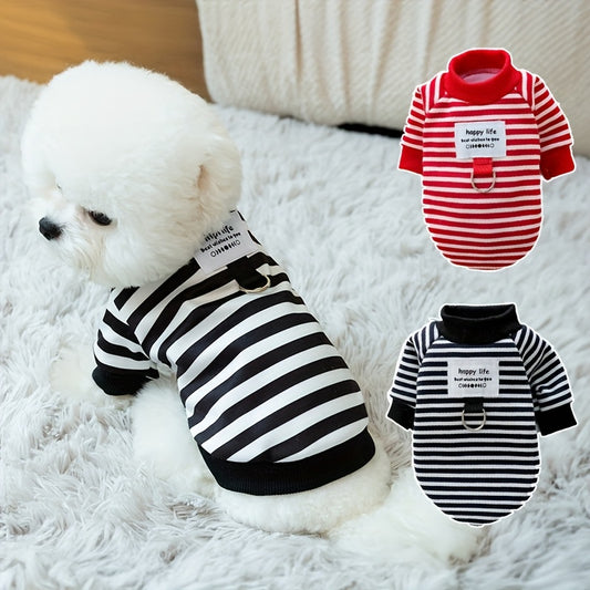 Warm striped sweater for small to medium dogs and cats.