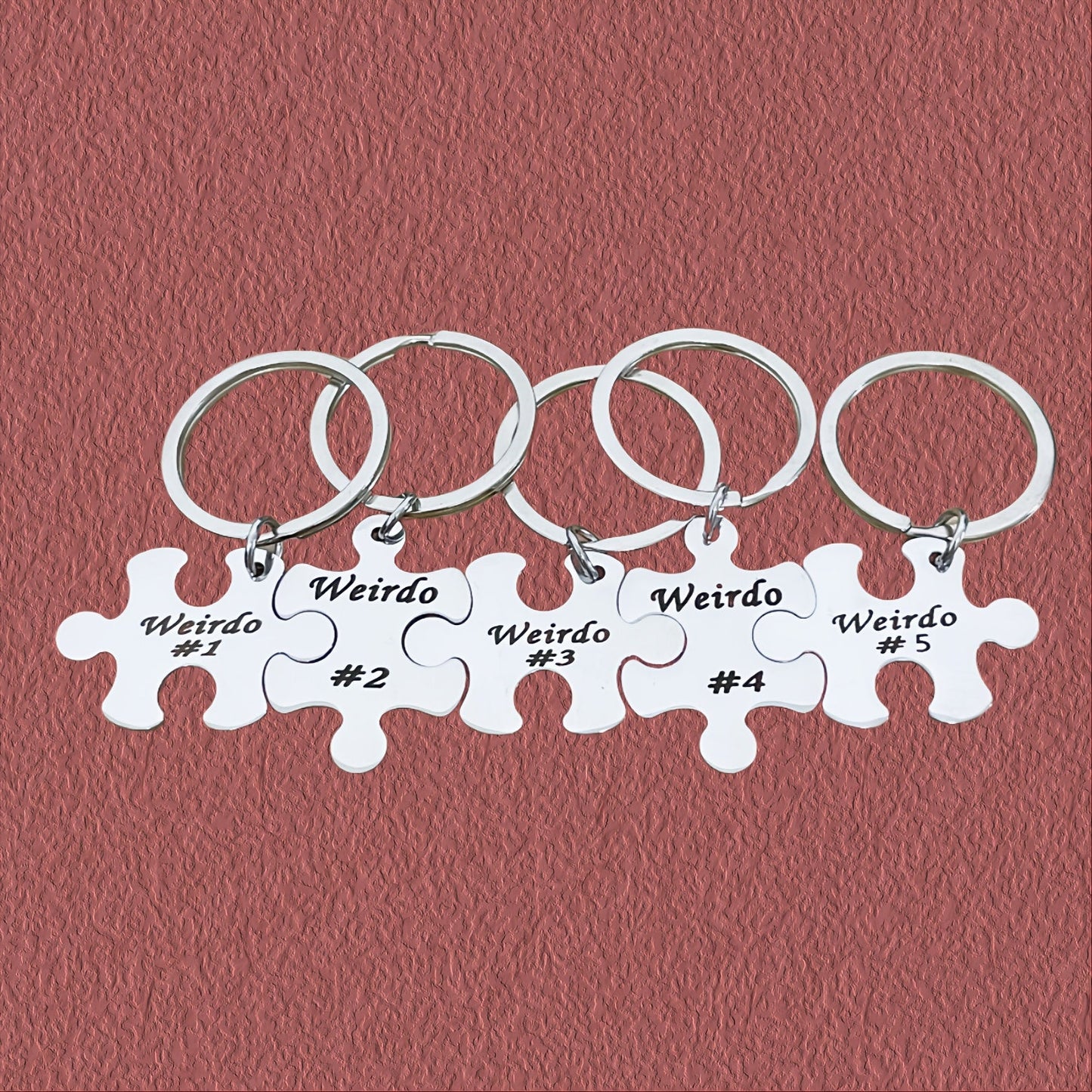 Set of 5, 6, 7, 8, 9, or 10 Engraved Best Friends Keychains - Made of Stainless Steel with Puzzle Design. Ideal for Graduation, Christmas, or any occasion to show appreciation to your BFFs or family. A symbol of enduring friendship that is suitable for