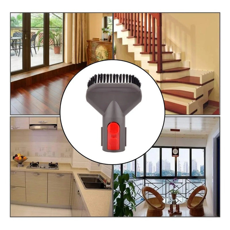 Set of 2 Vacuum Brush Attachments for V8 V7 V10 V11 Models - Durable Plastic Construction, Includes Stubborn Dirt Brush and Soft Dust Brush, Ideal for Floor Cleaning