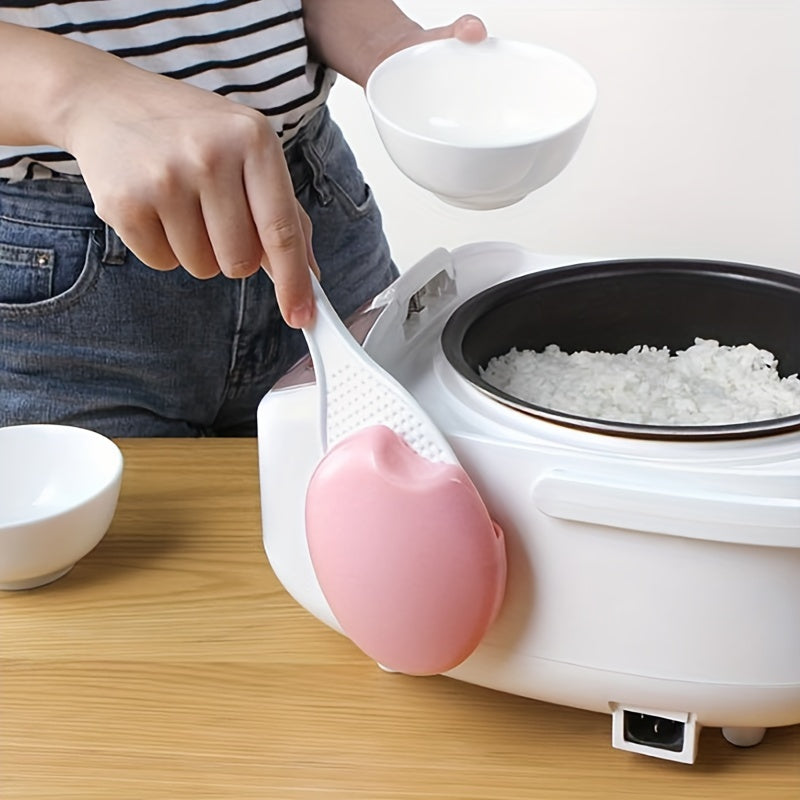 Rice Spoon Holder with Suction Cup - Made of Non-Electric Material with Unique Features, Convenient Kitchen Storage Rack for Rice Spatula - Size: 8.99x3.0cm