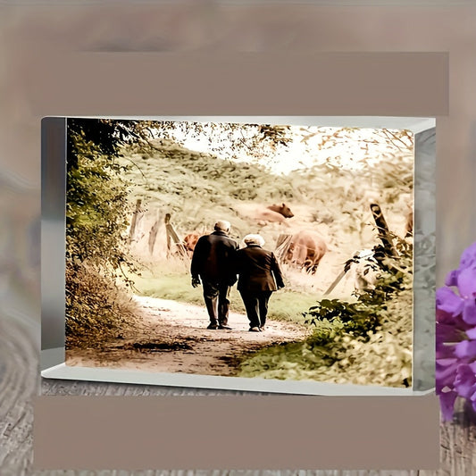 Unique Acrylic Photo Block - Customize Your Own Sleek Rectangular Sculpture Frame for Anniversary Present, Ideal for Enhancing Home, Office, or Commercial Spaces, Great for Adding a Stylish Touch to any Room