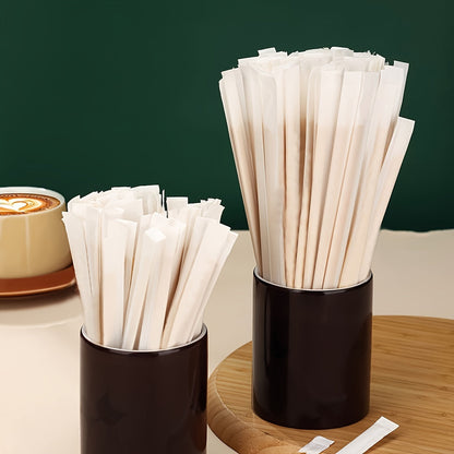 Ecowood Disposable Coffee Stirrers - Biodegradable Wooden Sticks for Beverages, Espresso, Tea - Drink Mixing Sticks available in packs of 50 or 100 pieces.