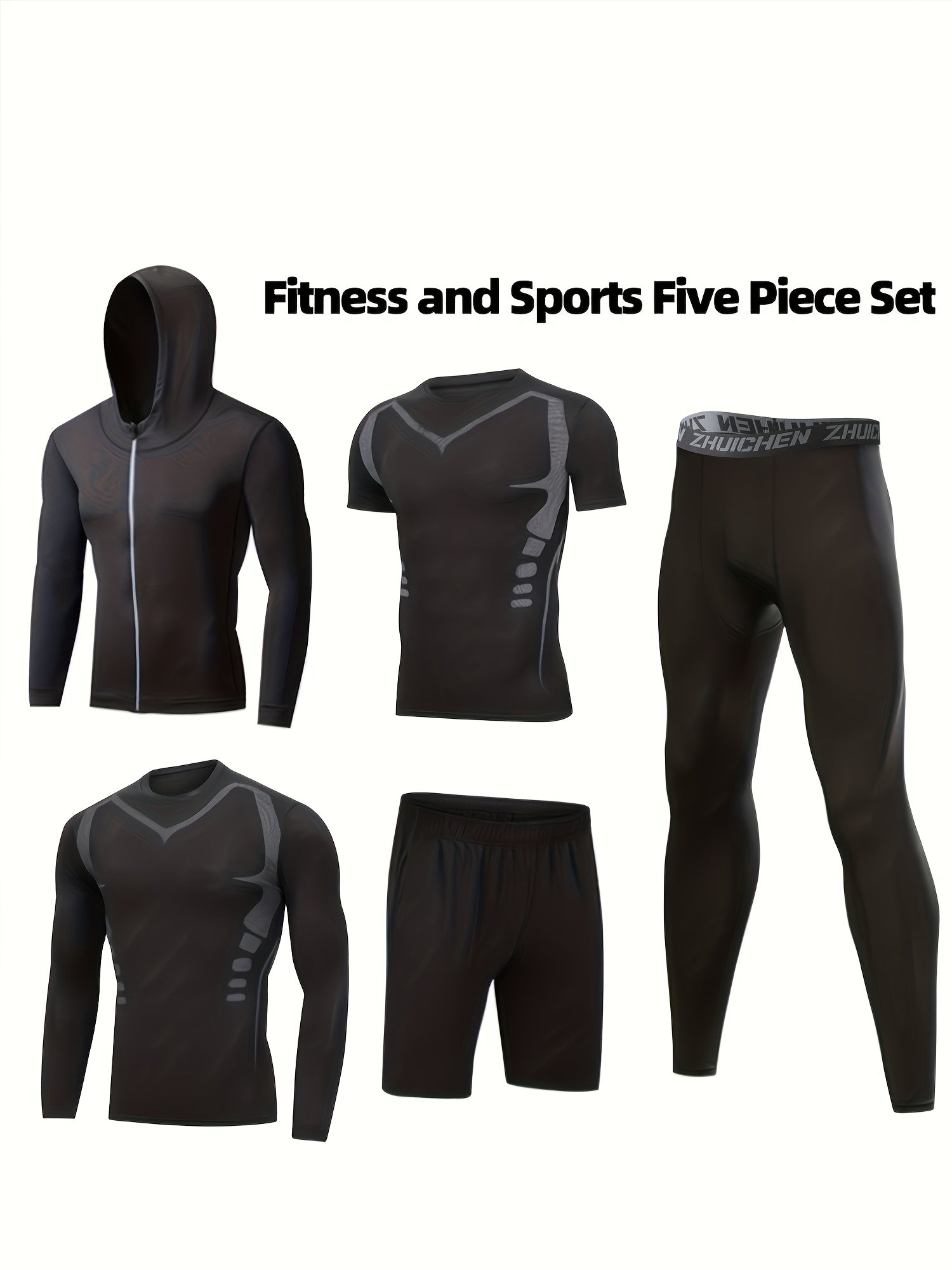 Men's sportswear for running and fitness, designed for morning and night runs. Includes cycling jackets and tight-fitting quick-dry shirts for spring, summer, and autumn.