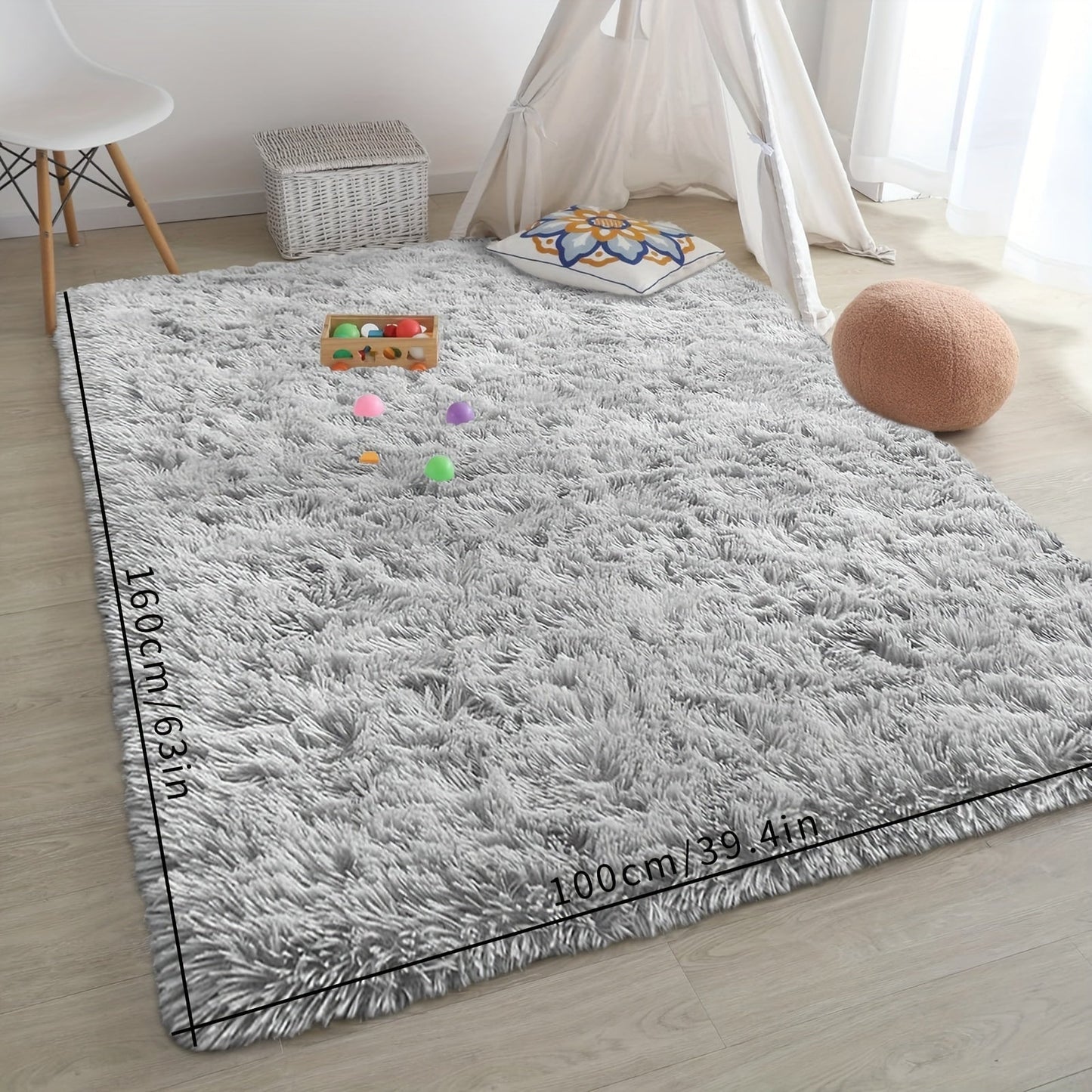 A plush carpet with thick, long hair ideal for the bedroom or living room.