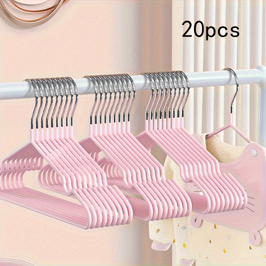 20 Non-Slip Metal Baby Hangers - Sturdy and Space-Saving for Nursery and Bedroom Clothing Storage, Convenient for Use