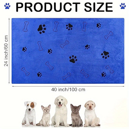 Pet bath towel quickly dries and is soft and absorbent, suitable for cats, dogs, and other pets.