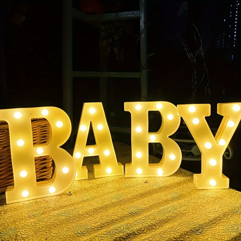 Luxury LED alphabet letter lights for home decoration. Perfect for weddings, birthdays, and Christmas parties.