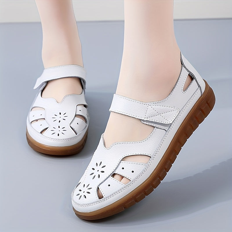 Womens comfy flats with soft sole and ankle belt