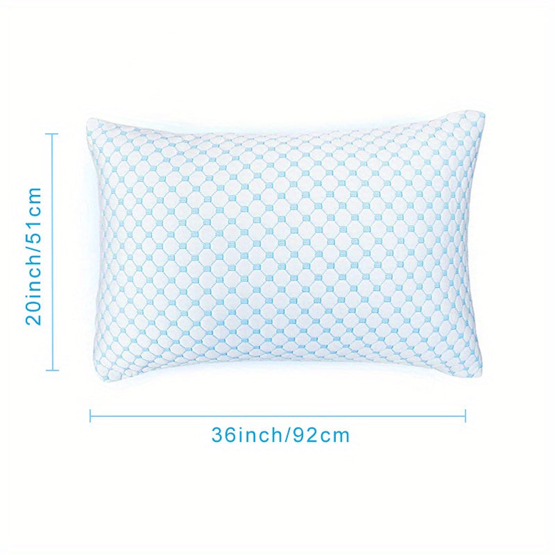 1 piece Queen Size Cooling Memory Foam Pillow with Adjustable Loft for a comfortable night's sleep. This Breathable Queen Pillow comes with a washable removable cover that can be adjusted for firmness or softness. Perfect for side, back, stomach, and hot