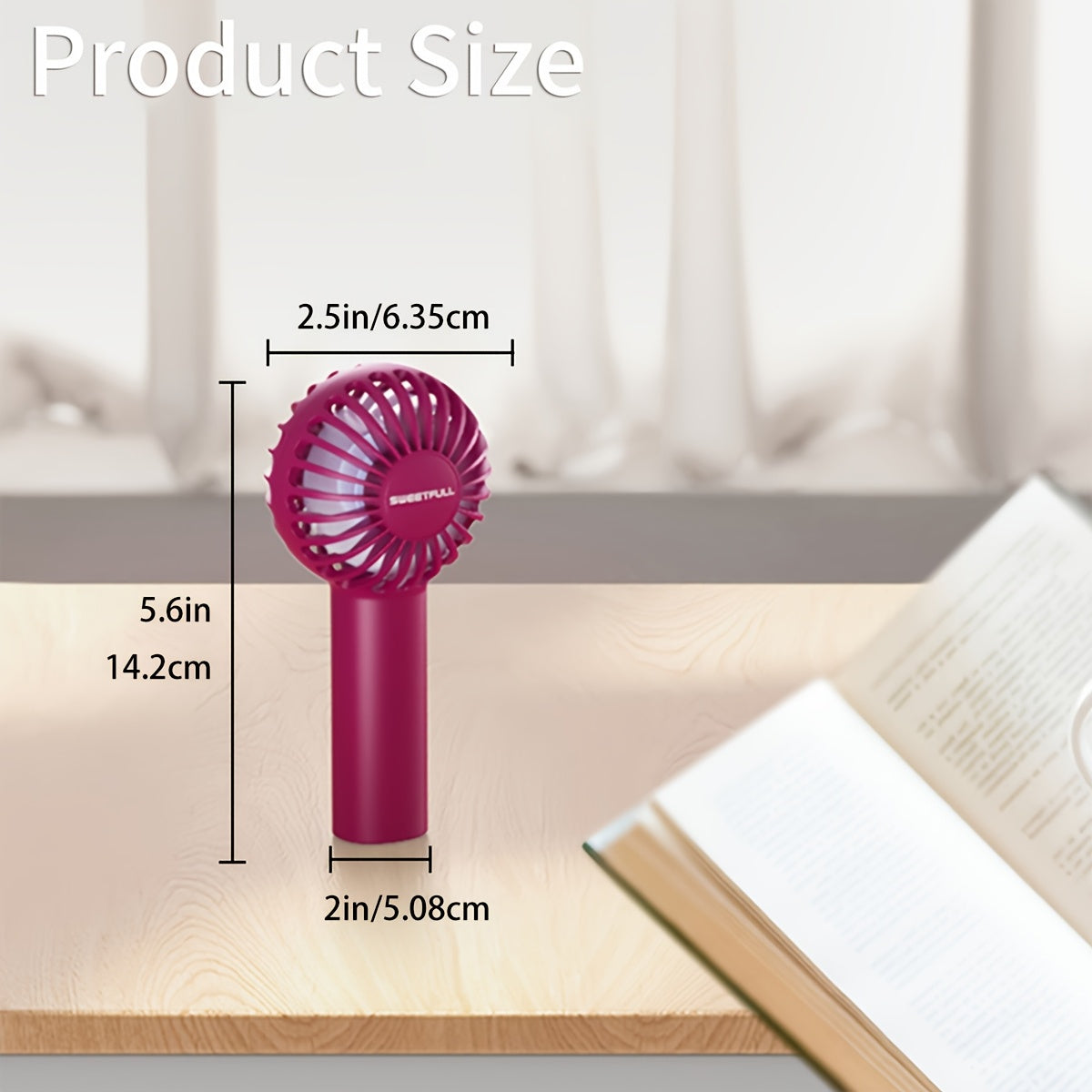 Compact Mini USB Fan, 3-Speed Handheld Personal Fan, Durable ABS Material, Built-in 2000mAh Rechargeable Lithium Battery, Includes Cord, Easy Button Control, Ideal for Travel, Makeup, Fashion, Indoor & Outdoor Activities.