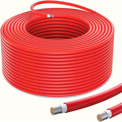 AXOTEN Solar Panel Extension Cable Kit, 30.48m, 10AWG Tin-Coated Copper, Dual Voltage 110V/220V, for Outdoor, Car, RV, Boat, American Series Vehicles - Black & Red Combo Pack, No Battery