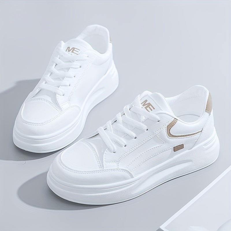 Casual women's sneakers with thick soles and stylish lace-up design, perfect for all seasons.