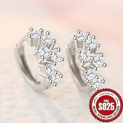 1 pair of S925 sterling Silver earrings with a fashionable, retro, and exquisite design.