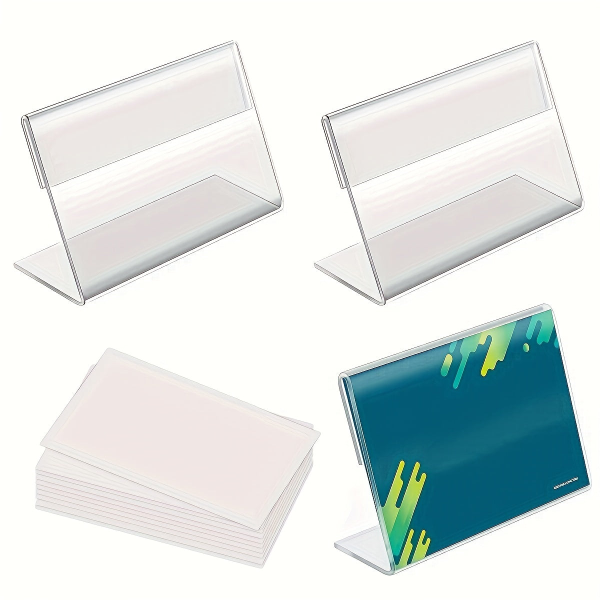 Mini Clear Acrylic Sign Display Holder in a set of 10 - Ideal for Labels, Name Cards, and Price Tags!