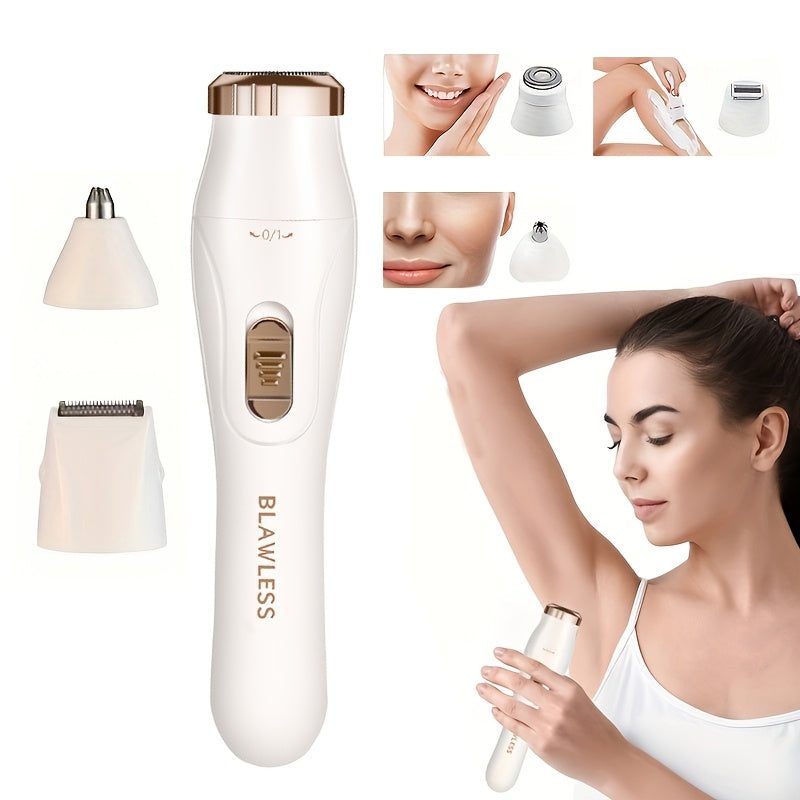 3-in-1 Precision Women's Electric Shaver Kit with multiple attachments, ideal for various hair removal needs.