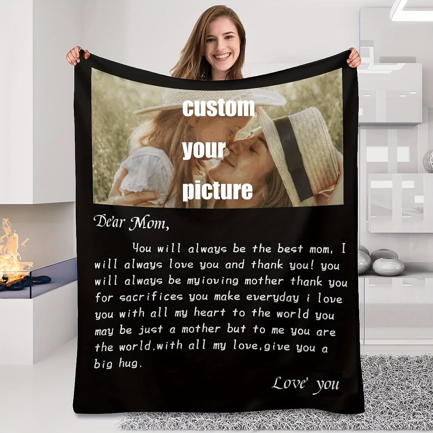 Customized 152.4x127.0cm Blanket - A thoughtful present for Mother, Wife, Sisters, Best Friends & Grandmother on special occasions like Birthdays & Anniversaries - Suitable for cozying up at home or in the office during naps and lunch breaks.