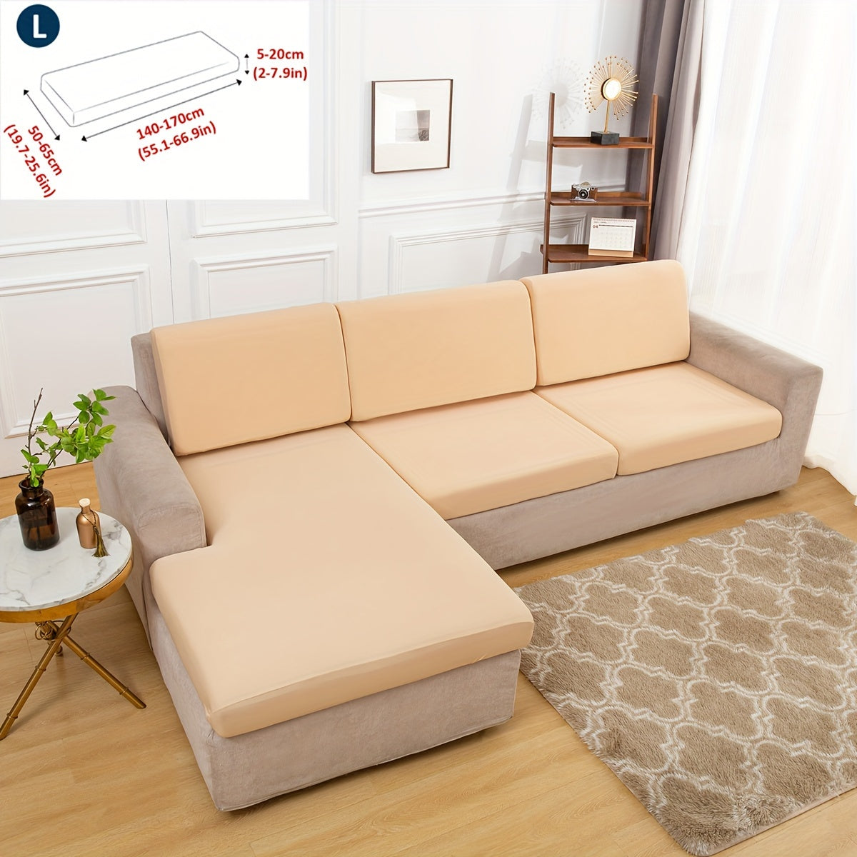 Classic Stretch Sofa Cover, Elastic Band Slipcover for Armchair to Sectional Sofas, Machine Washable Polyester and Spandex Blend, Fits Single to Four Seater Couches.