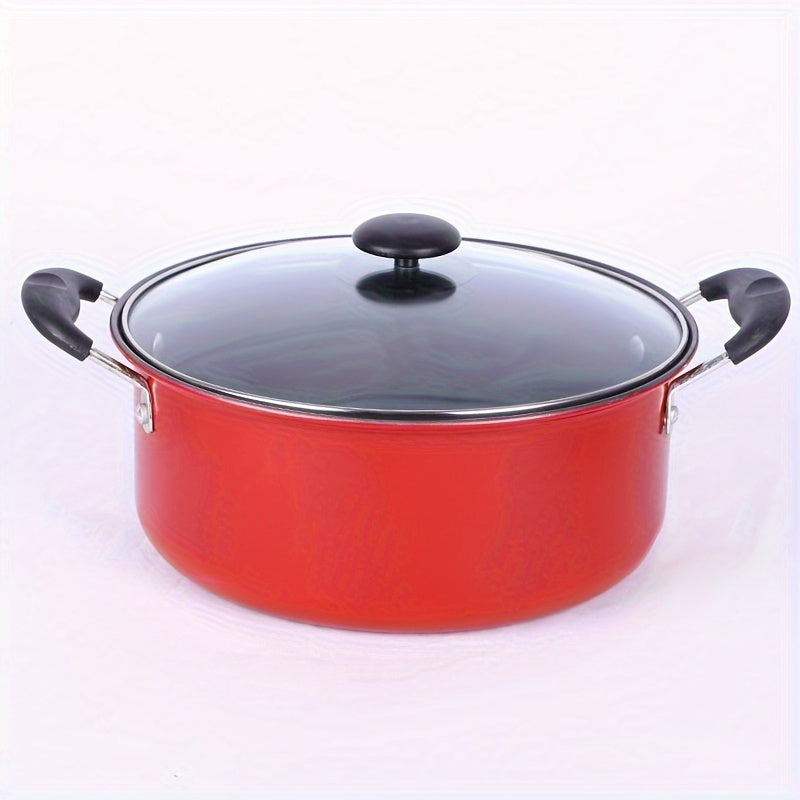 Set of 5 Red Enamel Cookware Pieces - Non-Stick, Great for Home or Restaurant Cooking - Perfect Present for the Holidays