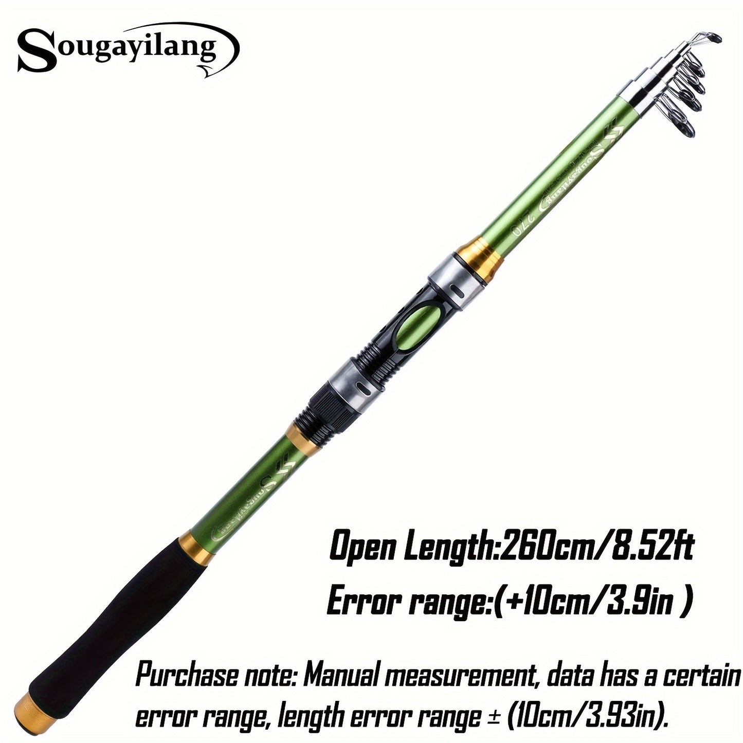 Sougayilang Telescopic Fishing Rod is a portable, durable fiberglass rod with medium action and extendable length for versatile saltwater fishing.