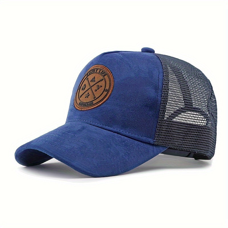 Men's adjustable baseball cap in lightweight polyester with two-tone mesh design and logo. Available in multiple colors.