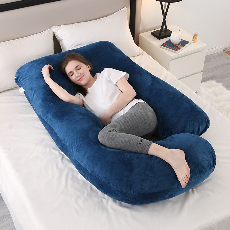 J-Shape Pregnancy Pillow with Cooling Dark Grey Cover - Ideal for Sleeping and Support During Pregnancy, Maternity, and for Adults - A Must-Have for Expecting Mothers.