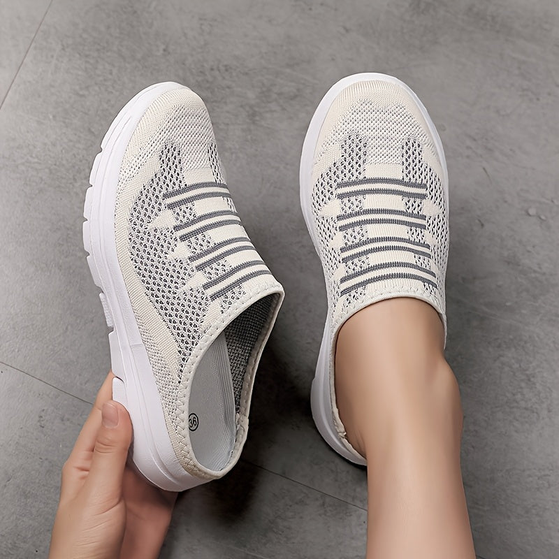 Women's slip-on sneakers with breathable fabric upper, cushioned Phylon sole, round toe, low-profile, lightweight, and suitable for all seasons.