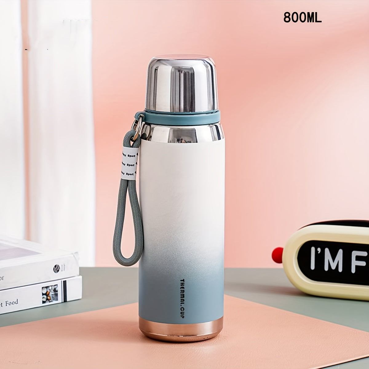 Trendy Gradient Stainless Steel Water Bottle - 600ml/800ml, Insulated and Durable with Lid - Ideal for Any Time of Year