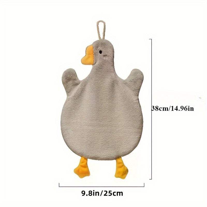 Super-absorbent Duck Cartoon Hand Towel: Dries Quickly, Hangs Conveniently in Kitchen, Bathroom & Bedroom