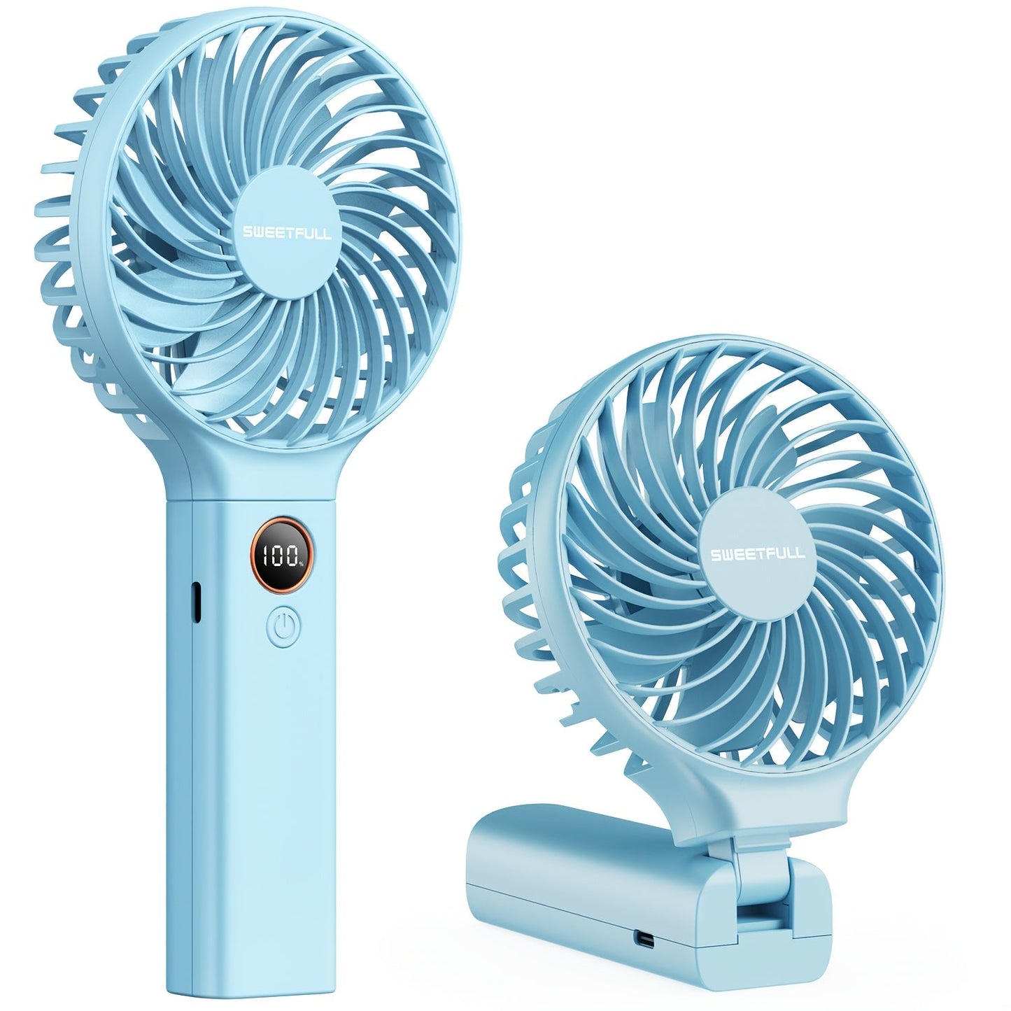 Stay Cool Anytime, Anywhere: Portable 5000mAh Rechargeable Handheld Fan with LED Display - 6-Speed Mini Travel Fan, Compact & Versatile Design, Detachable for Easy Cleaning, Perfect for Indoor & Outdoor Use