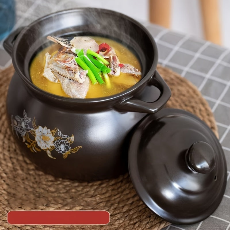 High Quality Ceramic Stew Pot - Gas Stove Safe - Perfect for Stews, Porridges, and Soups - Durable, Non-Stick, Easy to Clean - Your Kitchen's Best Companion