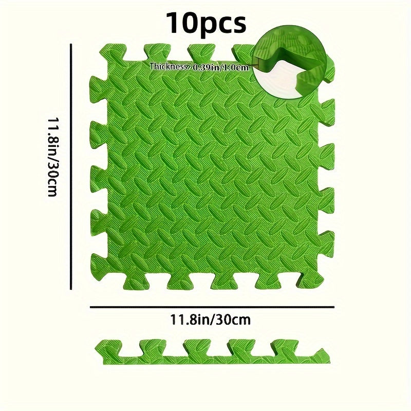 Easter Gift: 10-Pack of Foam Mats for Children Climbing with Non-Slip Anti-Fall Waterproof Technology. Mats are 30cm Long, 30cm Wide, and 1.0cm Thick, Available in 10 Colors for Arbitrary Splicing.