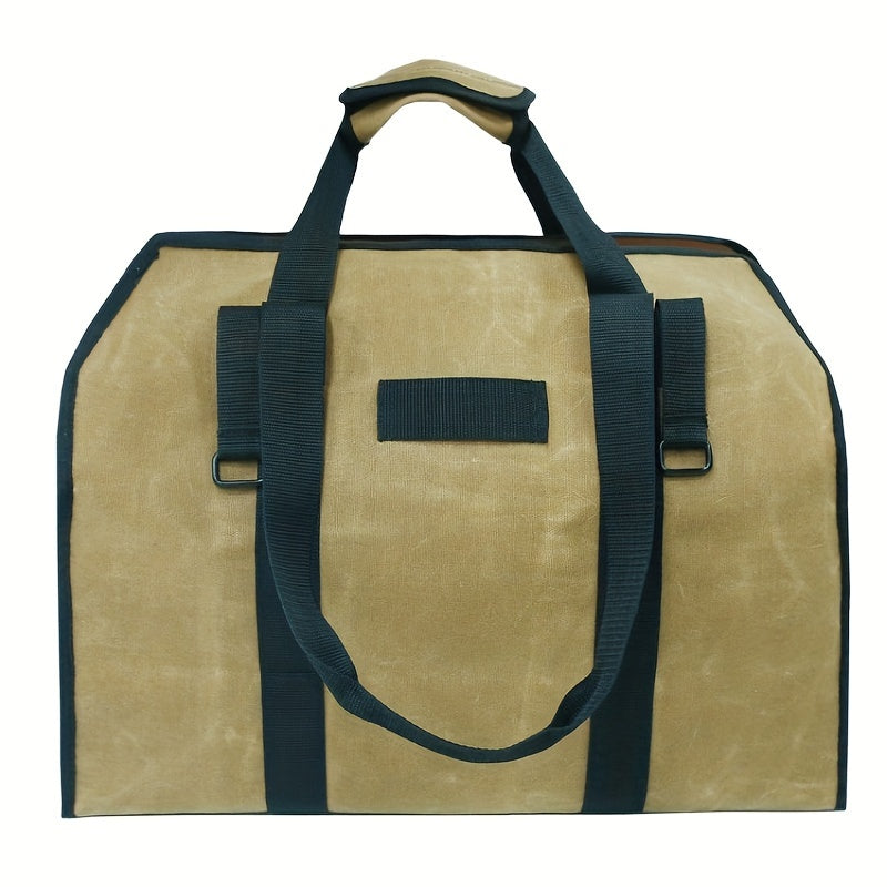 Strong Canvas Firewood Carrier with Handle - Convenient Log Tote for Effortless Wood Transportation