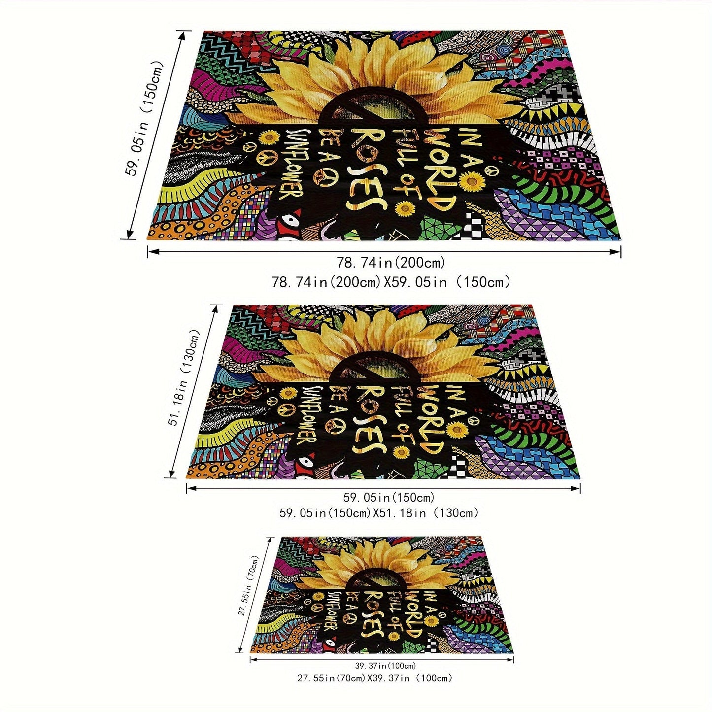 One piece of a modern style sunflower print flannel fleece throw blanket. This cozy and soft blanket is perfect for use on the sofa, at home, in the office, on the bed, camping, or while traveling. Suitable for all seasons, this multi-purpose blanket