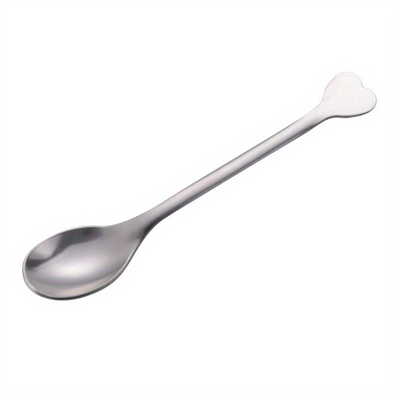 Set of 4 Love Handle Shape Coffee Spoons, ideal for tea, spices, and seasonings in the kitchen. Perfect for serving ice cream, tea, soup, and more.