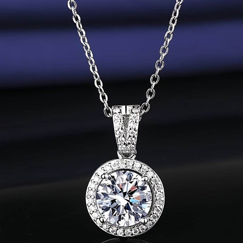 Trendy Shimmering Moissanite Pendant Necklace - Timeless 3 Carat Statement Piece - Elegant and Chic - Perfect for Women - Luxurious and Stylish - A Must-Have for Every Jewelry Collection