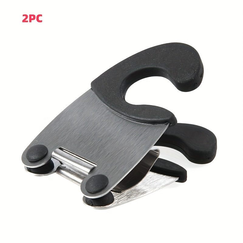 1/2 pieces of Stainless Steel Pot Side Clips, Anti-Scald Spoon Holder, Food-Safe Metal Kitchen Gadgets with Rubber Grip, Cooking Tools for Home and Restaurant Use.