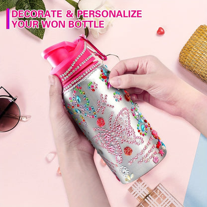 DIY Rhinestone Glitter Water Bottle: Personalize, Reusable, BPA-Free, 20 Oz, Fun Craft Activity.