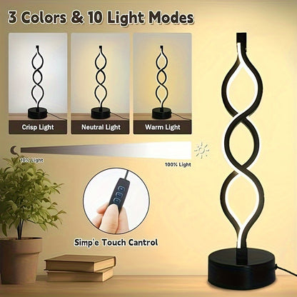 1 Spiral Table Lamp with a Warm Seaweed Original Design, ideal for bedroom, bar, living room, wine party, creating a cozy atmosphere.