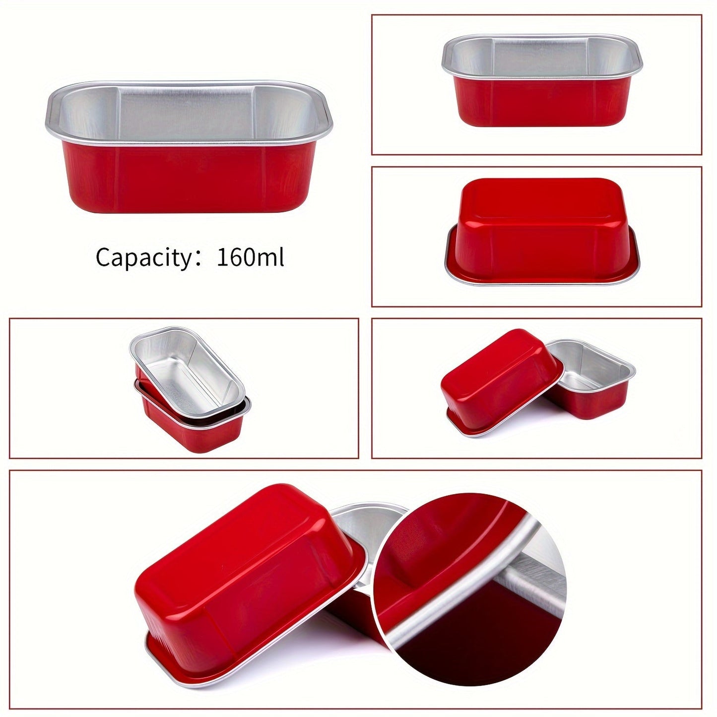 20-pack of colorful aluminum foil mini square dessert cups measuring 10.92x7.11 cm. Includes optional lids. These disposable food containers can be used as mini cake plates, muffin paper cups, baking tools, and foil trays, perfect for birthday parties.