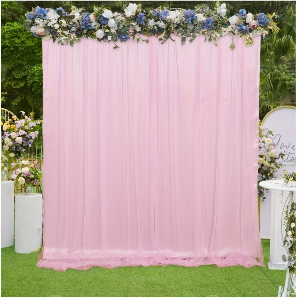 White Tulle Backdrop Curtain - Perfect for Parties, Weddings, and Home Decor - Size: 150*215cm