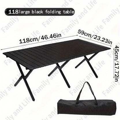 The Extra-Wide 120cm Portable Folding Table is Perfect for Camping & Picnics - Made of Sturdy Steel, Ready to Use with No Assembly Needed