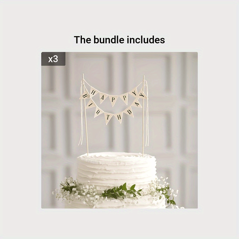 1pc Birthday cake topper with blessing words for party decoration.