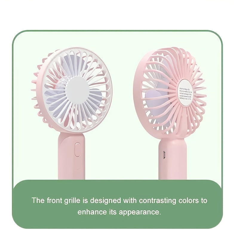 TOOP Portable Handheld USB Mini Fan with Phone Holder is a convenient and versatile personal fan with a high-speed feature, button control, and durable plastic construction suitable for indoor and outdoor use. With air circulation recommended, it